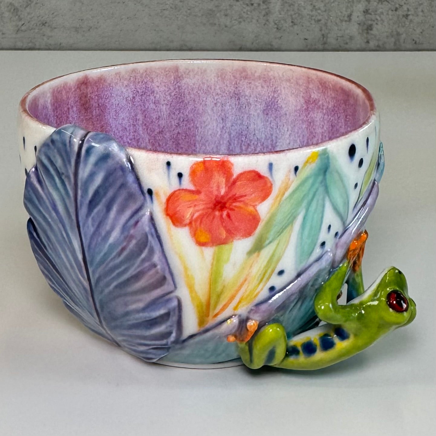 Sculpted Red-eyed Tree Frog Mug - Porcelain - Discounted