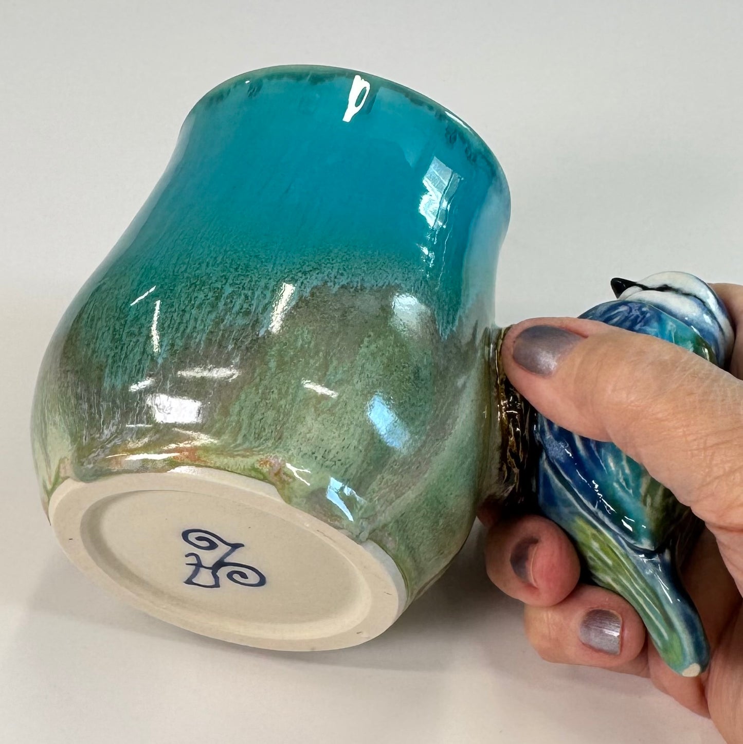 Sculpted bird cup - Stoneware - Discounted