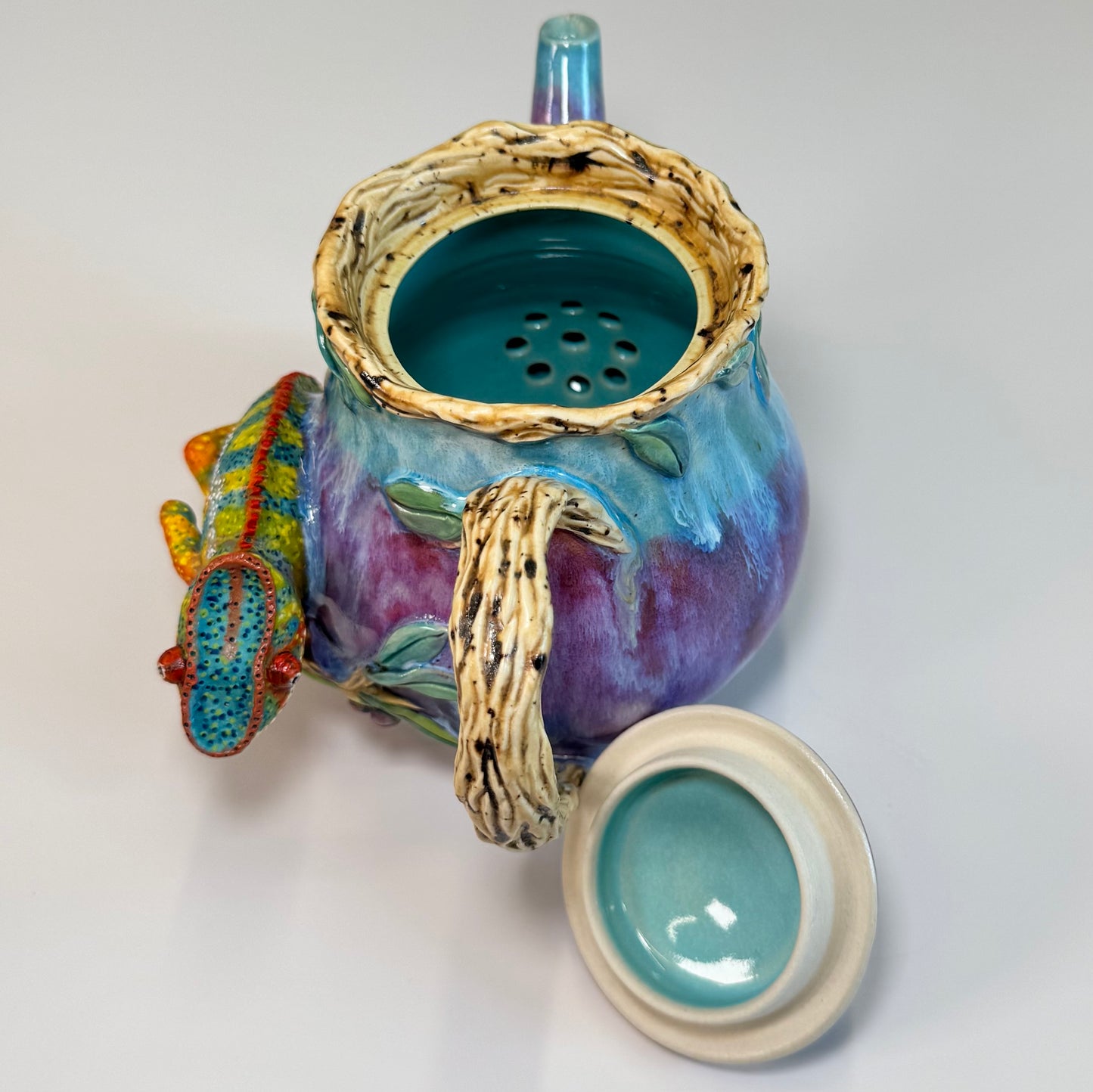 Teapot - Panther Chameleon- Sculpted