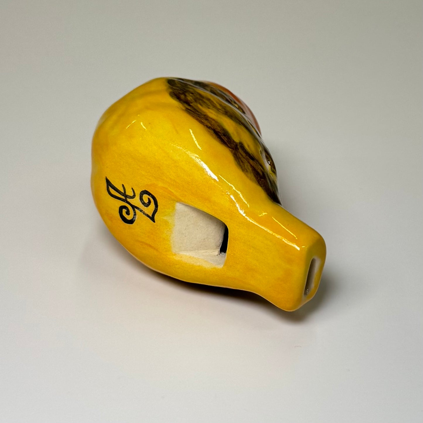 Sculpted bird ocarina - Stoneware