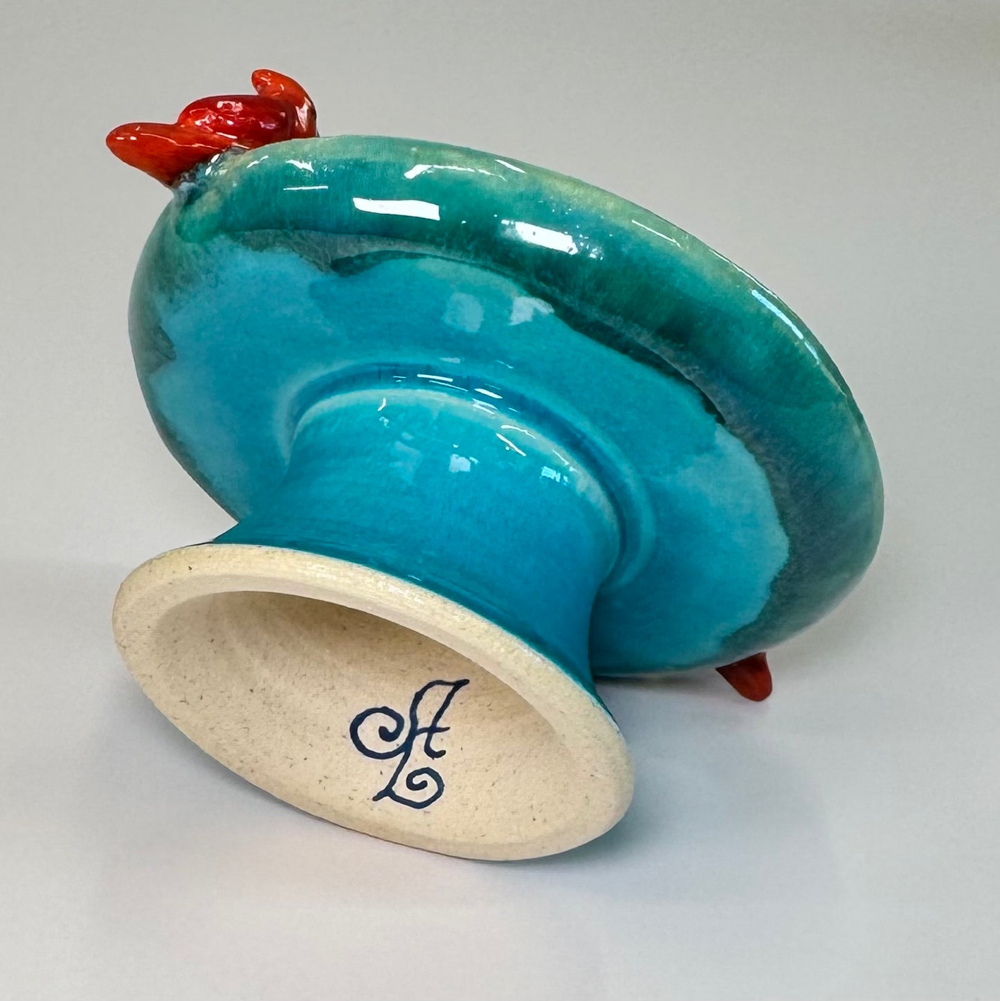 Jewelry holder mini birdbath - Stoneware