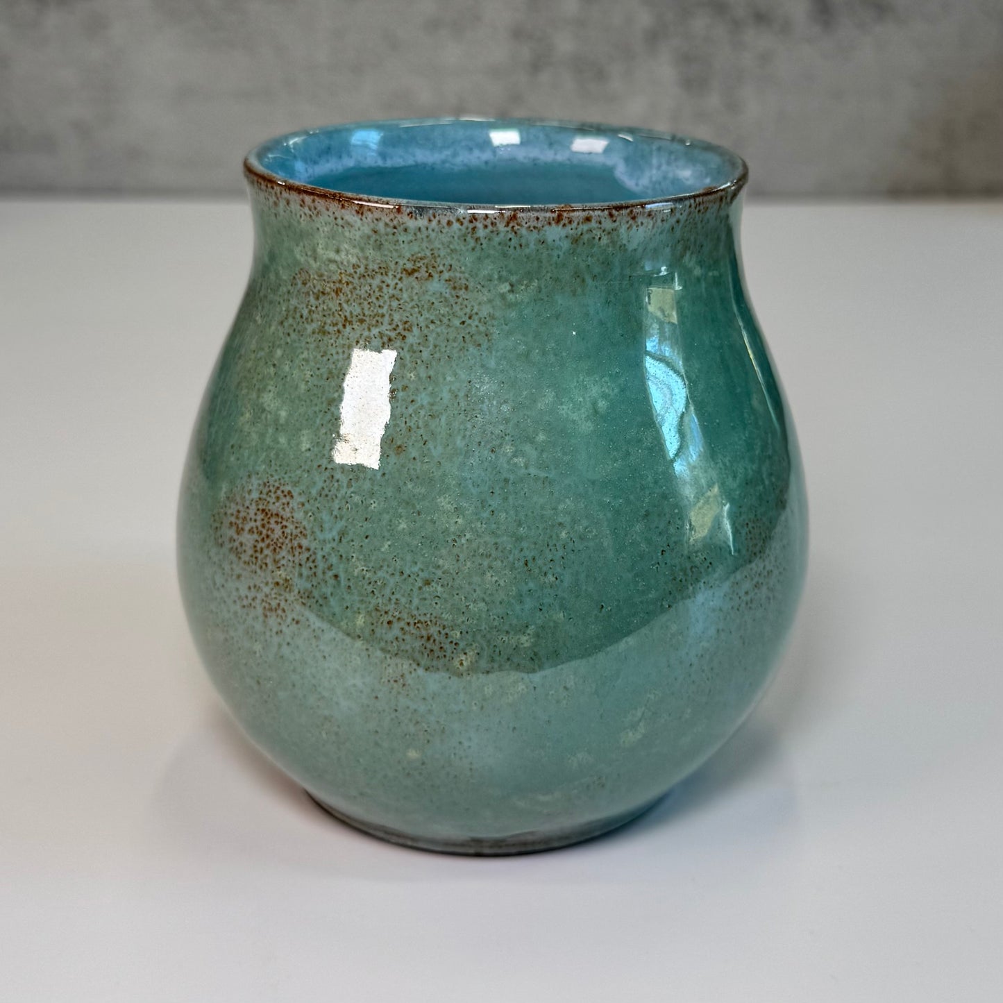 23 Cuerda Seca Parrot Vase- Red Stoneware