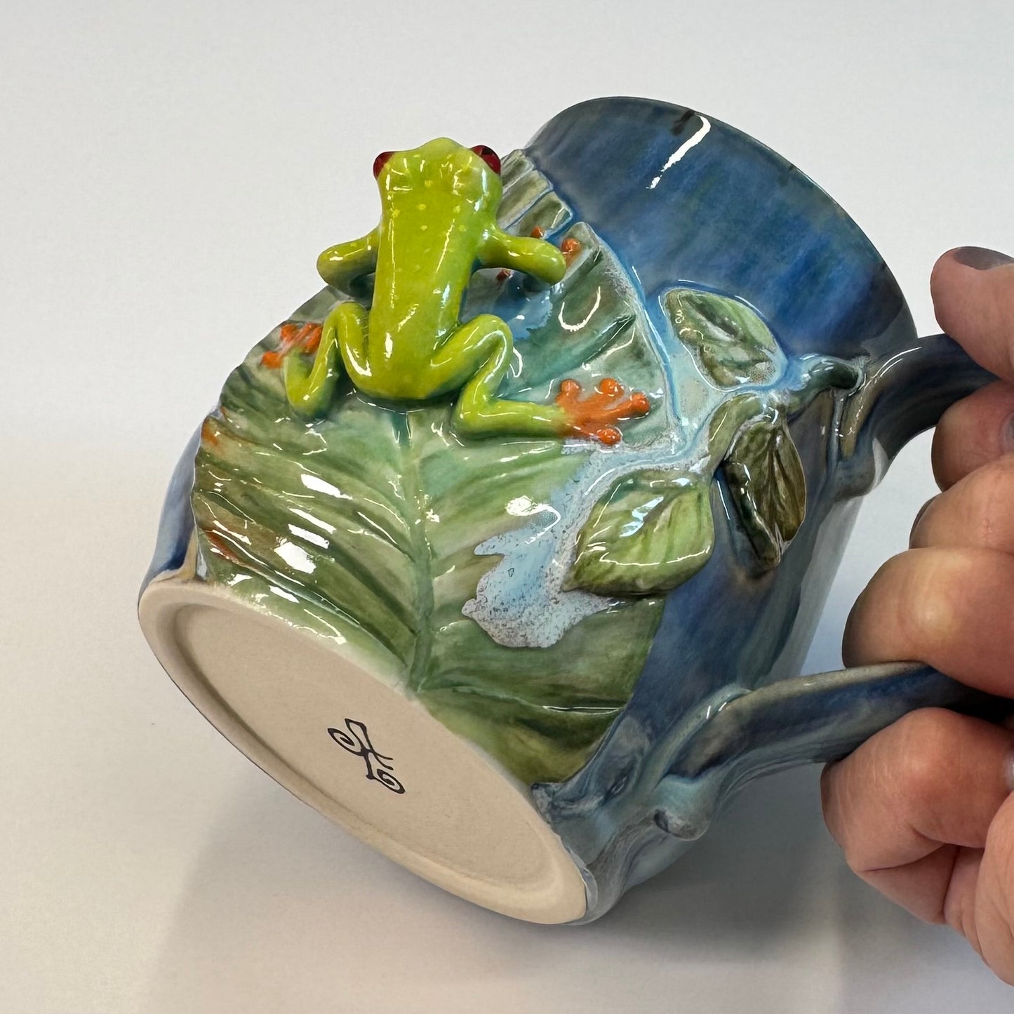 Sculpted Red-eyed Tree Frog Mug - Stoneware - Discounted