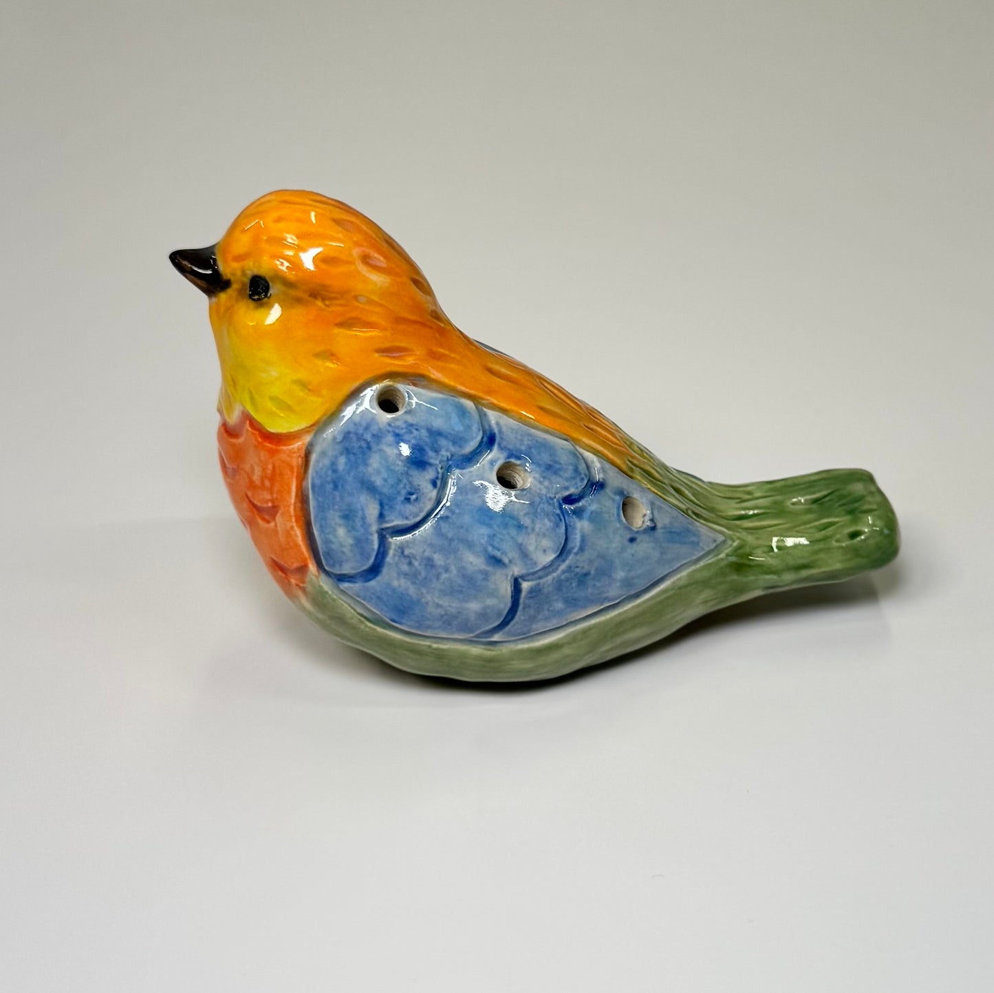 13 Sculpted bird ocarina - Stoneware