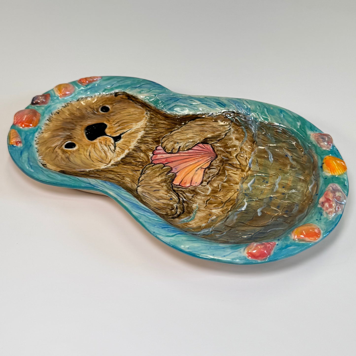 Sea otter tray - White Stoneware