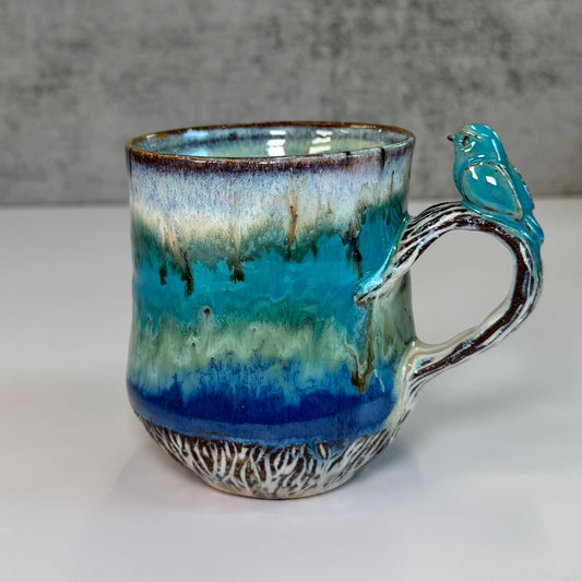 Sculpted bird mug - Stoneware