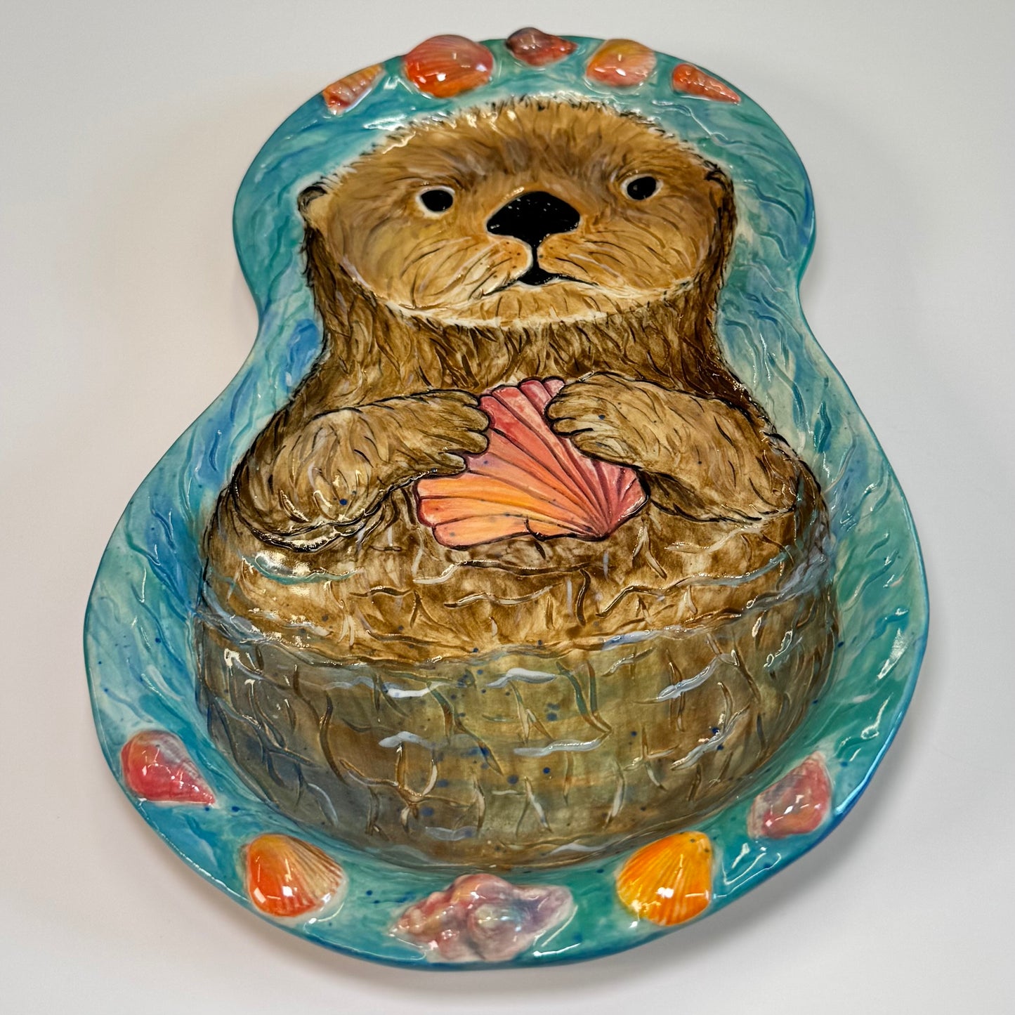 Sea otter tray - White Stoneware