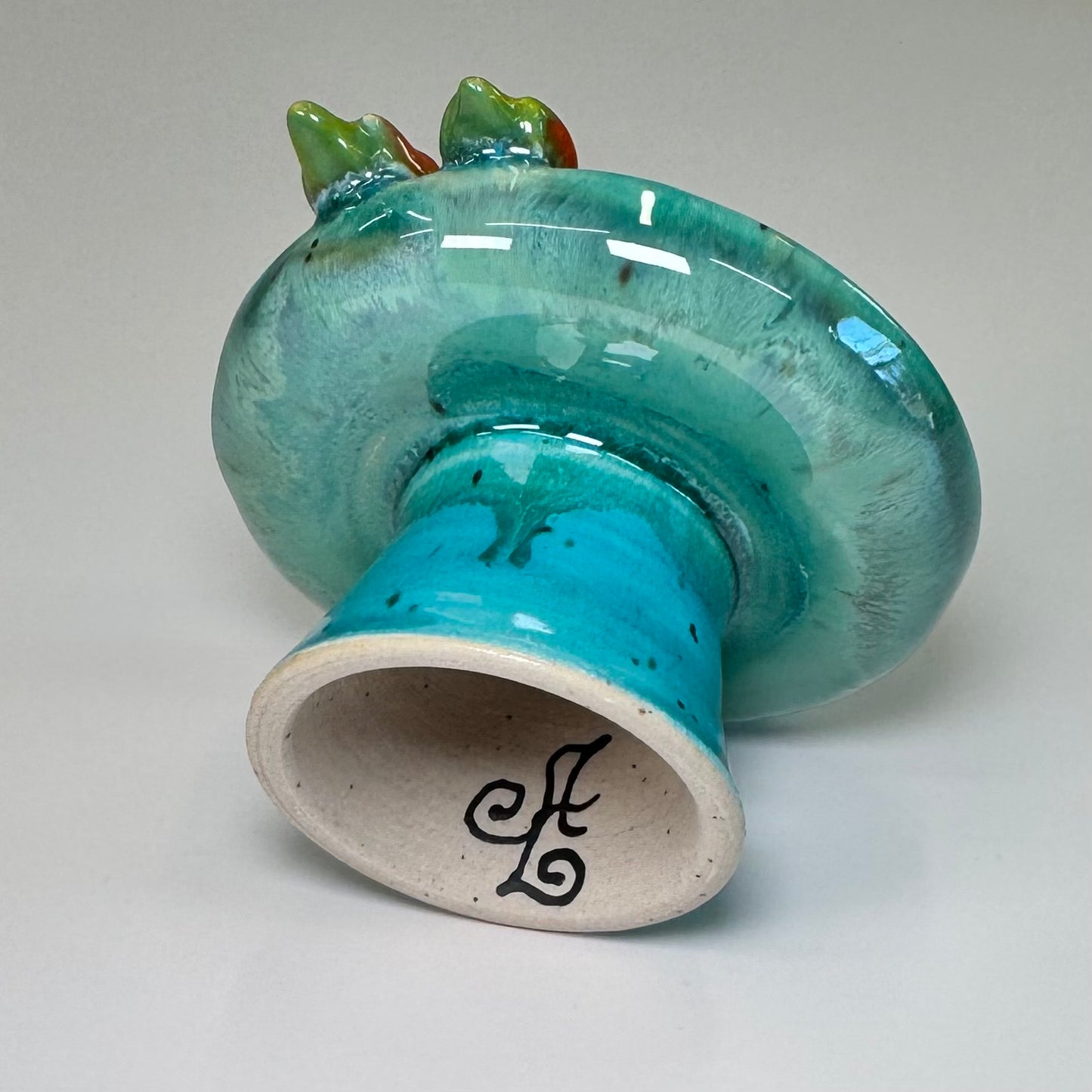 Jewelry holder mini birdbath - Stoneware