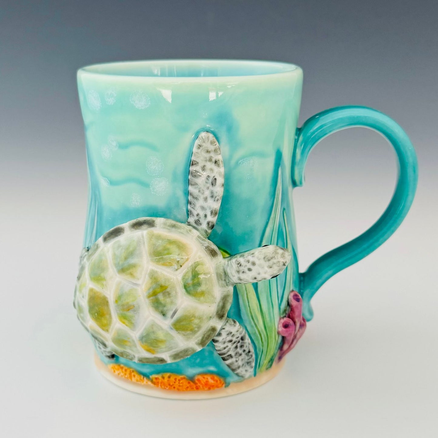 Z Porcelain Sea Turtle Sculpted Mug