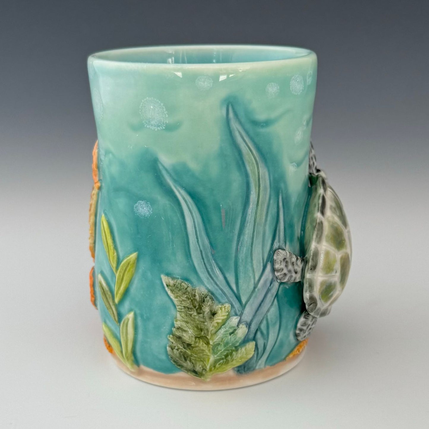 Z Porcelain Sea Turtle Sculpted Mug