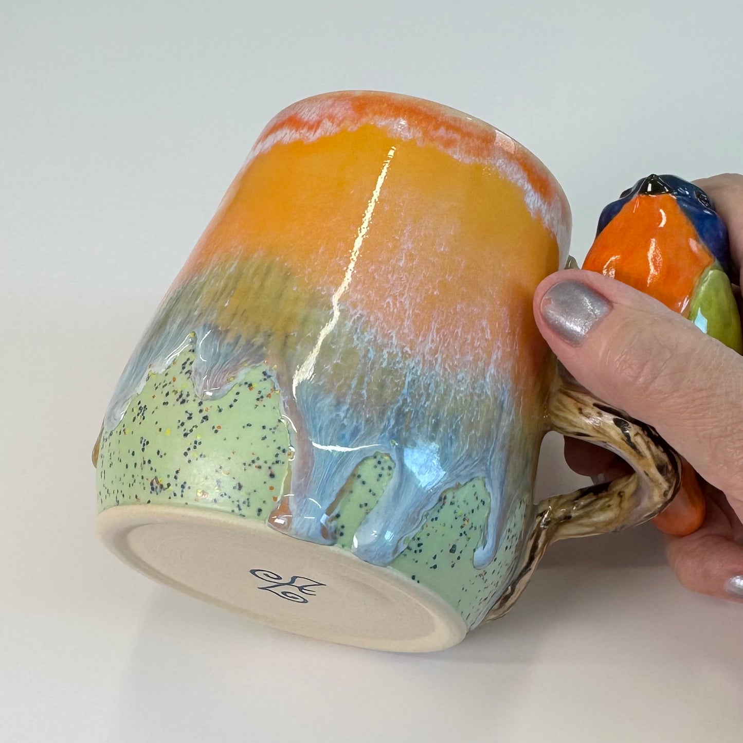 Sculpted bird cup - Stoneware - Discounted