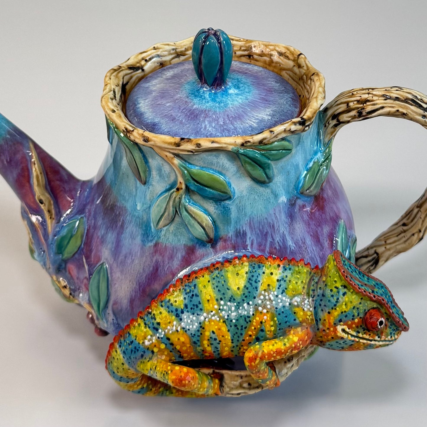 Teapot - Panther Chameleon- Sculpted
