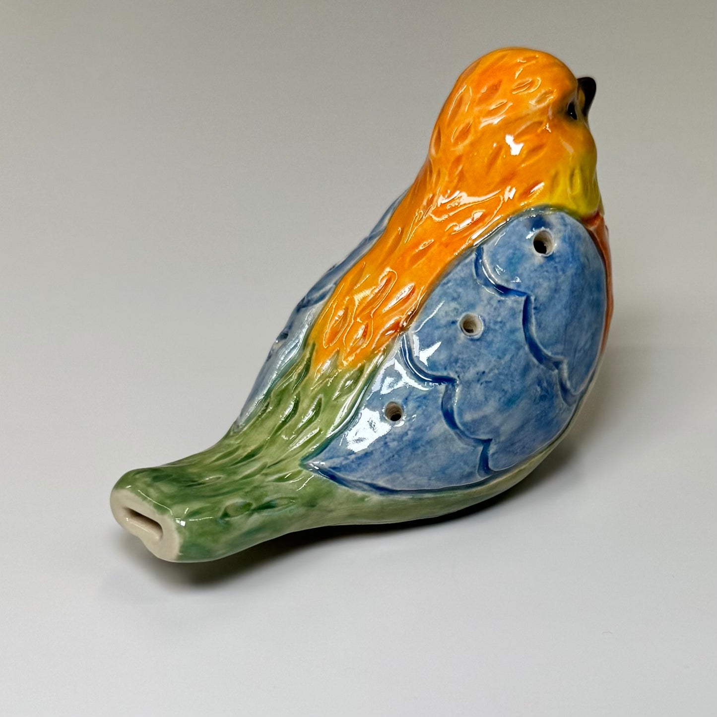 13 Sculpted bird ocarina - Stoneware