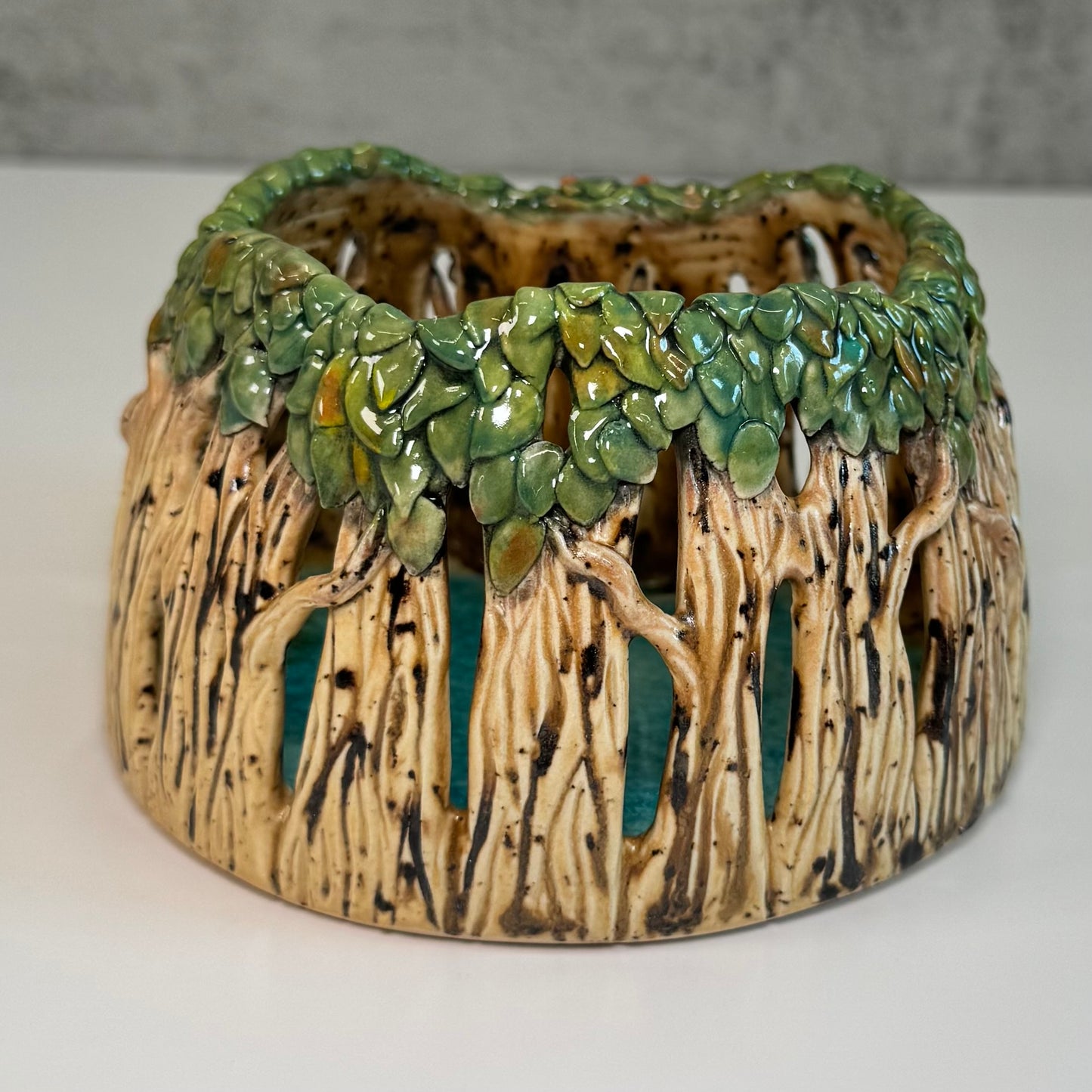 21 Fox in the Forest Luminary - White Stoneware