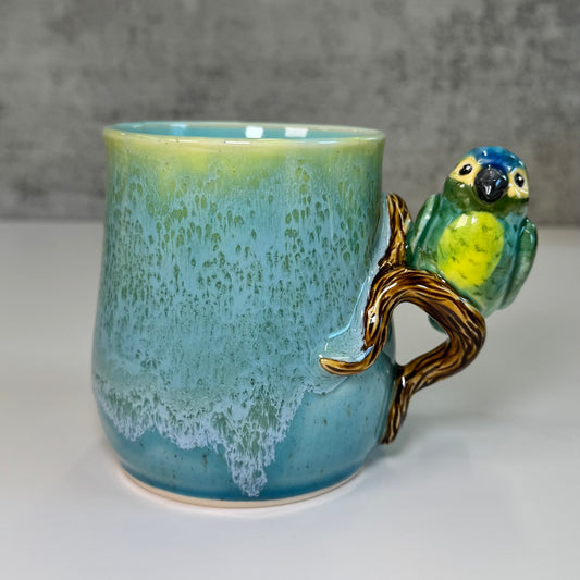 Sculpted parrot cup - Stoneware