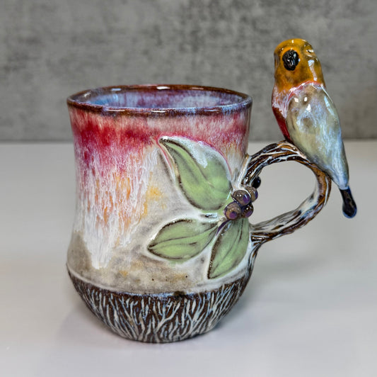 09 Sculpted parrot mug - Stoneware
