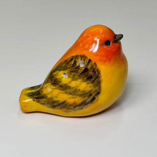 Sculpted bird ocarina - Stoneware