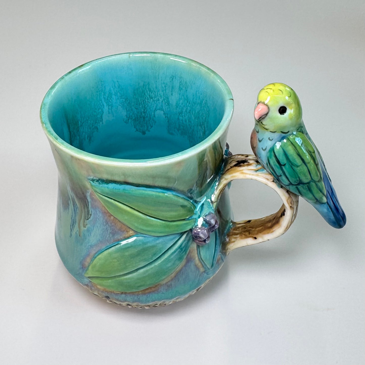 Sculpted parrot mug - Porcelain