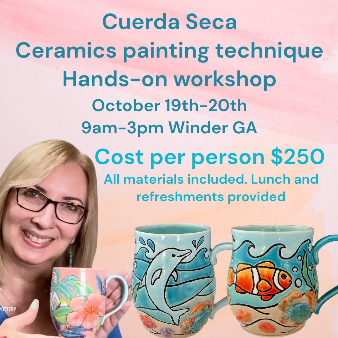 02 Cuerda Seca Workshop - Ceramics Painting Technique two days in person hands-on