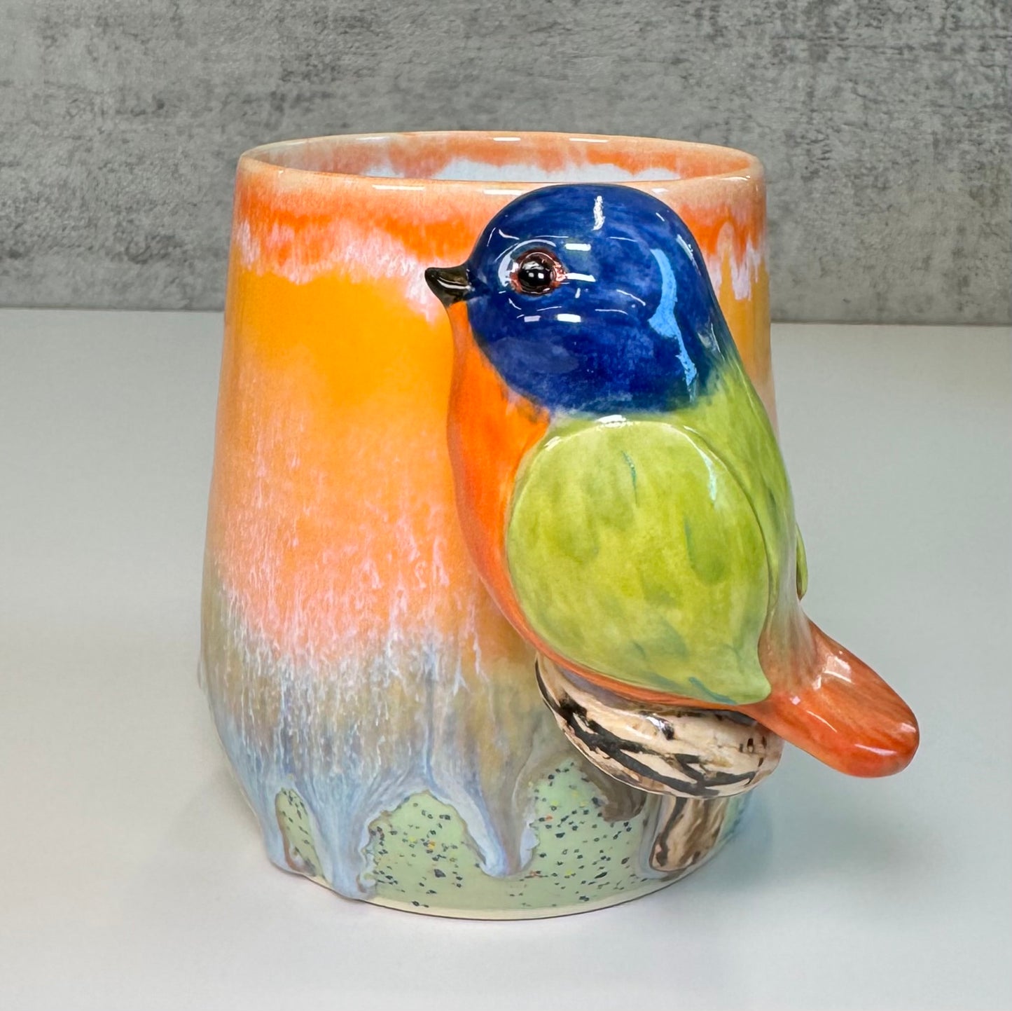 Sculpted bird cup - Stoneware - Discounted
