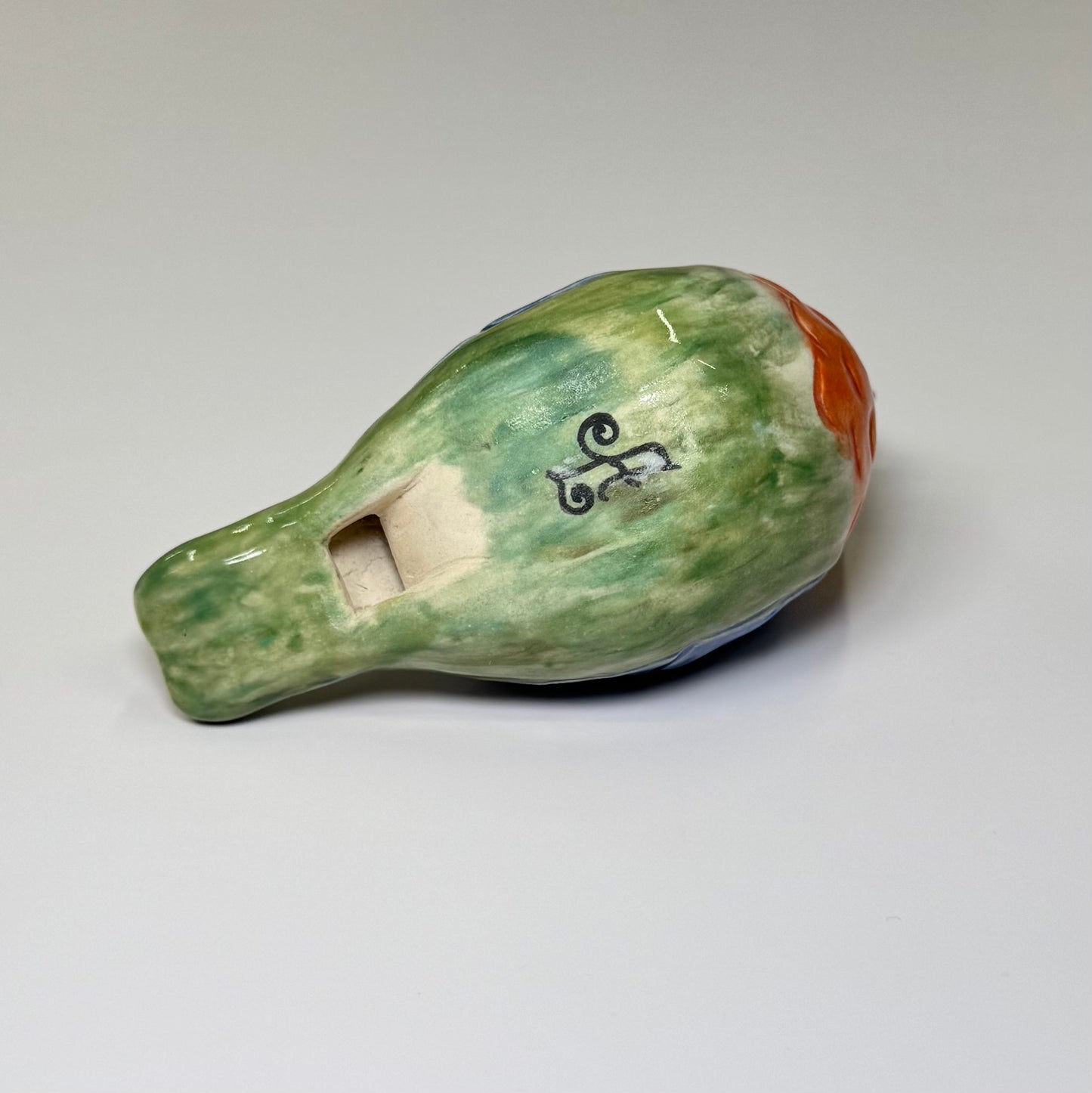 13 Sculpted bird ocarina - Stoneware
