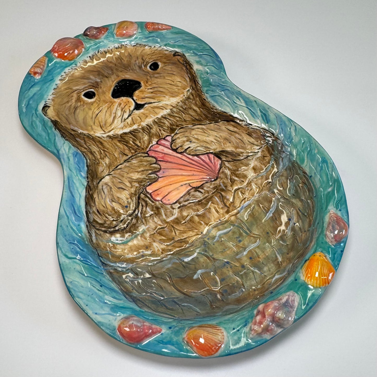 Sea otter tray - White Stoneware