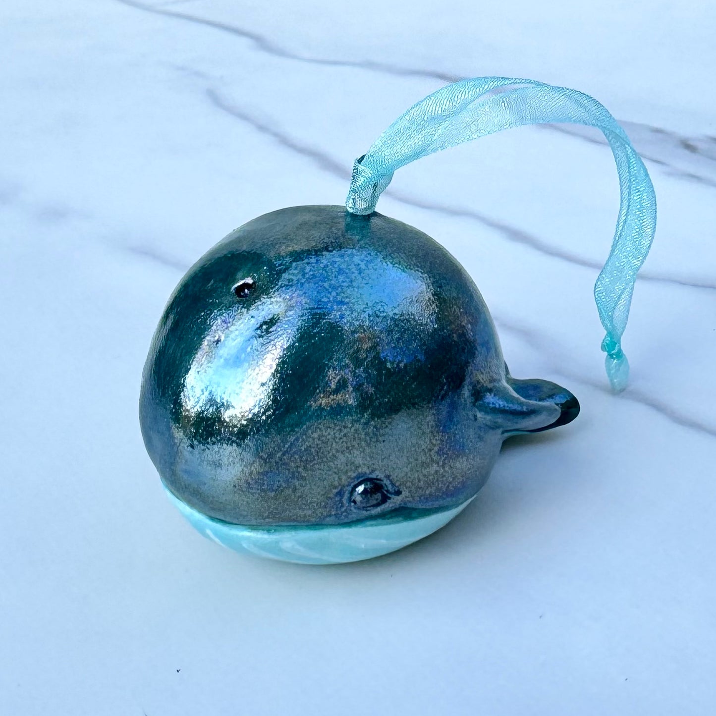 Z Handmade Rattle Whale Ornament - Stoneware