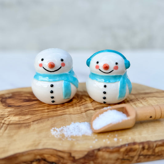 Z Snowman Salt and Pepper Shaker Set - Porcelain