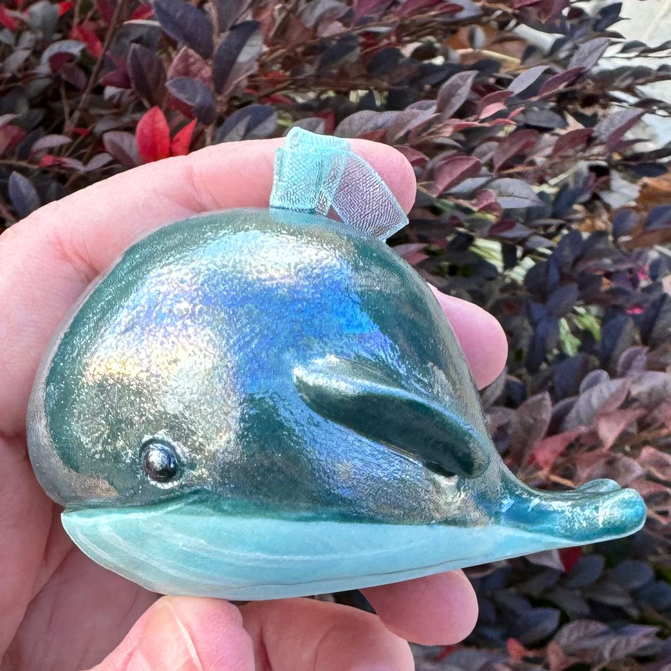 Z Handmade Rattle Whale Ornament - Stoneware