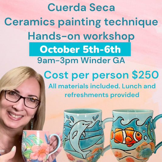 01 Cuerda Seca Workshop - Ceramics Painting Technique two days in person hands-on